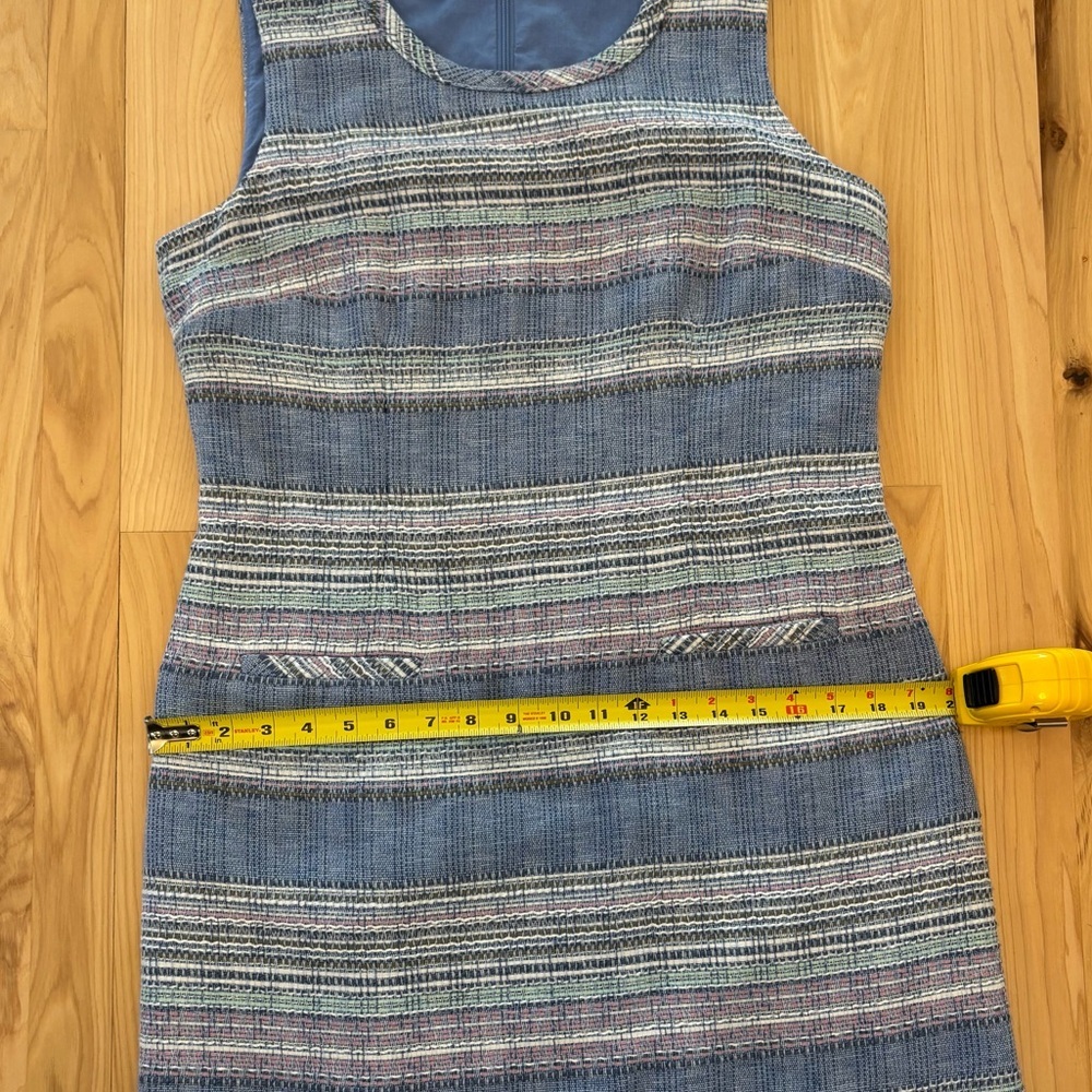 Talbots Blue Pastel Multicolor Polyester Blend Tweed Sheath Dress Size 10 Knee - Picture 14 of 14